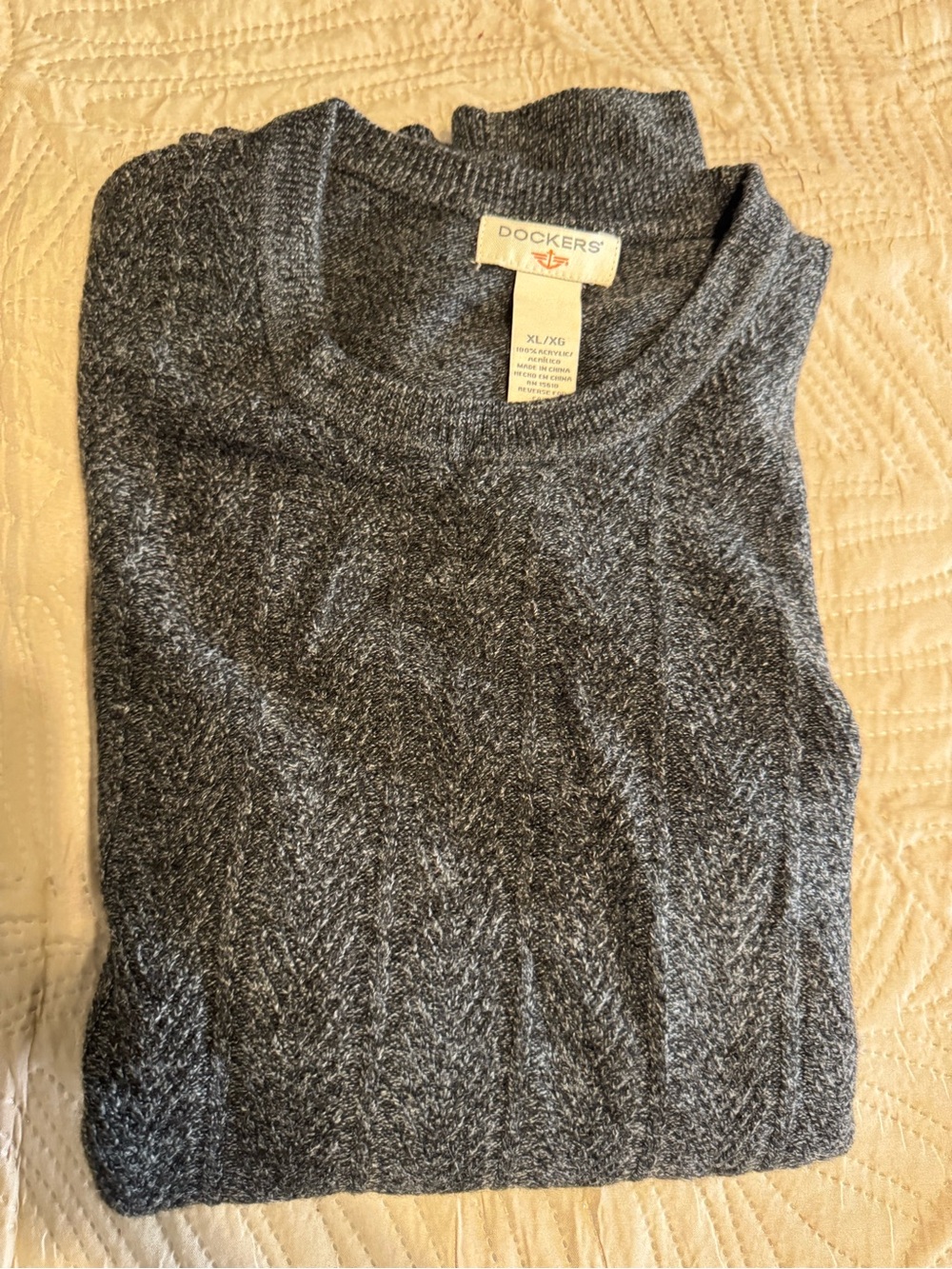 Dockers Heathered Charcoal Gray Crewneck men’s Sweater XL